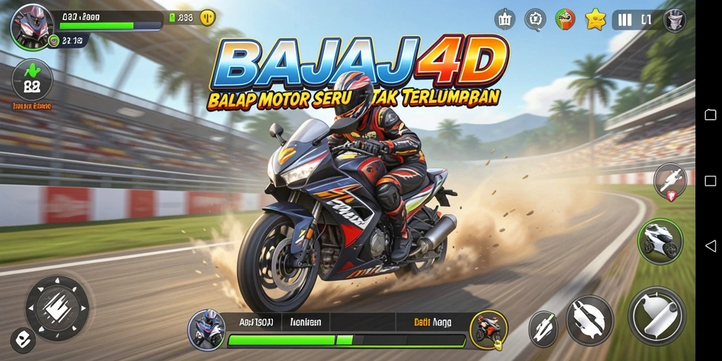 Gambaran aksi balap motor yang intens dalam BAJAJ4D.