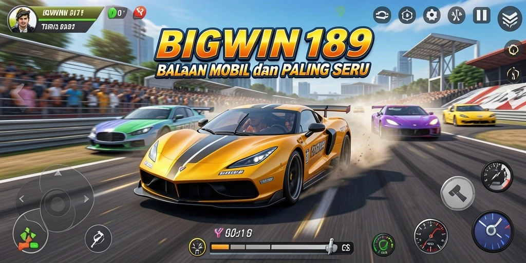 Tampilan menarik dari gameplay balap mobil di BIGWIN189.