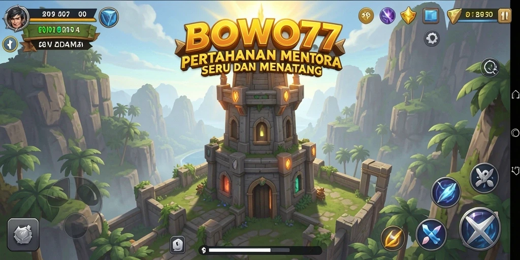 Tampilan menarik dari gameplay BOWO77 dengan strategi Tower Defense.