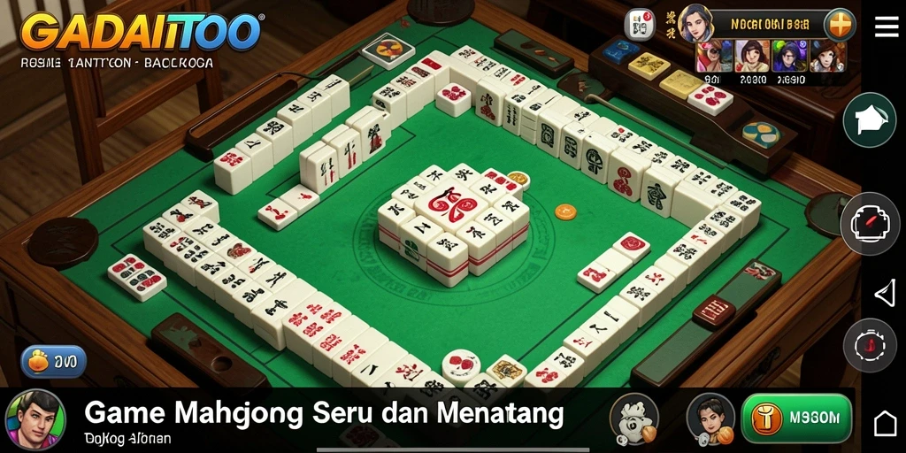 Screenshot GADAITOTO menampilkan pemain yang mencocokkan ubin Mahjong.