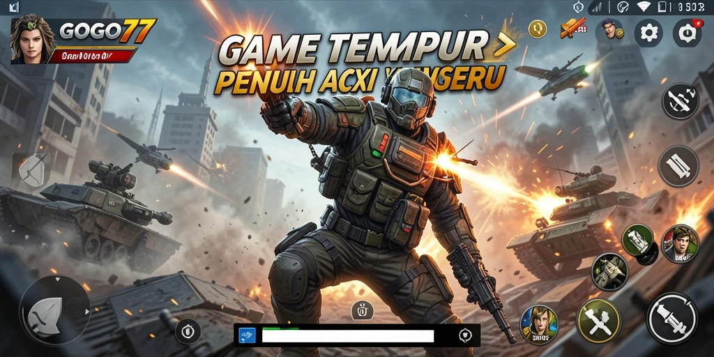 Tampilan screenshot GOGO77 menampilkan aksi pertempuran yang intens dan mendebarkan.
