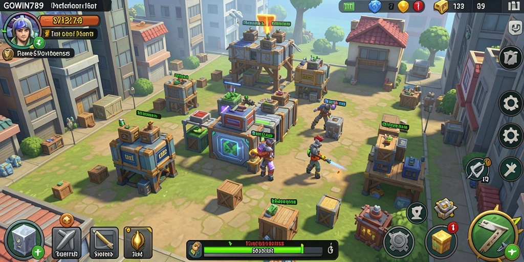 Screenshot GOWIN789 menampilkan aksi intens dalam gameplay Tower Defense.