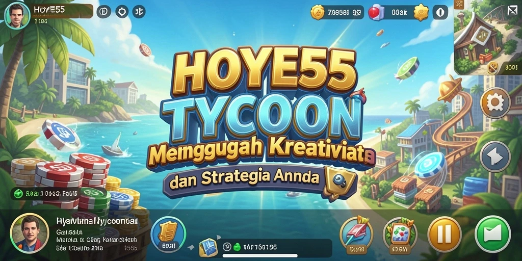 Screenshot gameplay HOYE55 menampilkan dinamika pengelolaan bisnis Tycoon.