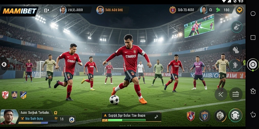 Tampilan gameplay MAMIBET dengan aksi pertandingan yang mendebarkan.