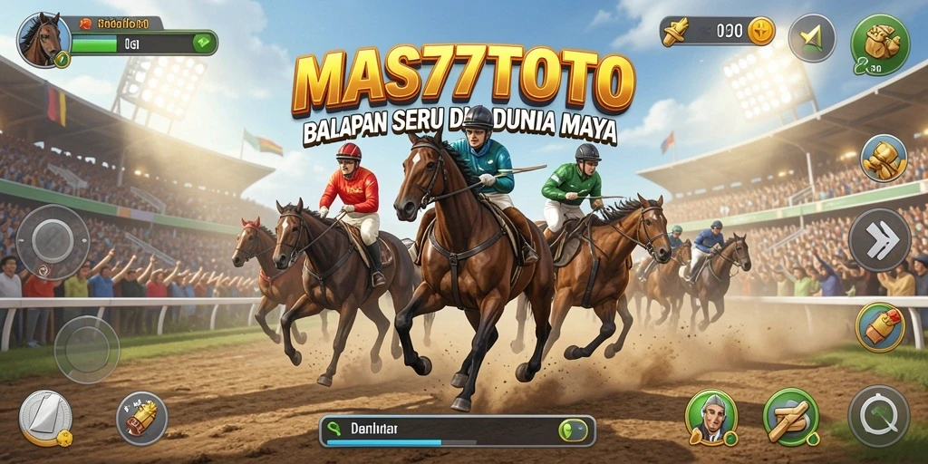 Screenshot gameplay MAS77TOTO yang menampilkan aksi balapan seru.