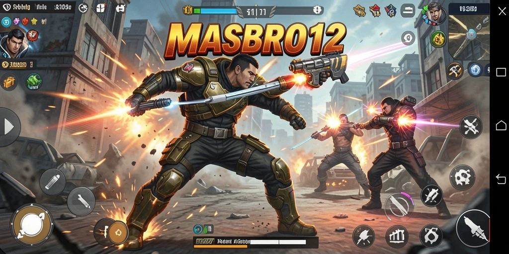 Screenshot MASBRO12 menunjukkan gameplay seru dengan aksi mendebarkan.
