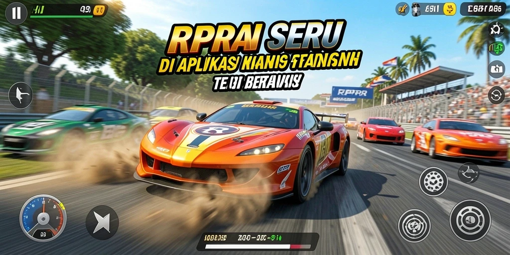 Screenshot RPRR menampilkan aksi balapan yang mendebarkan di lintasan.