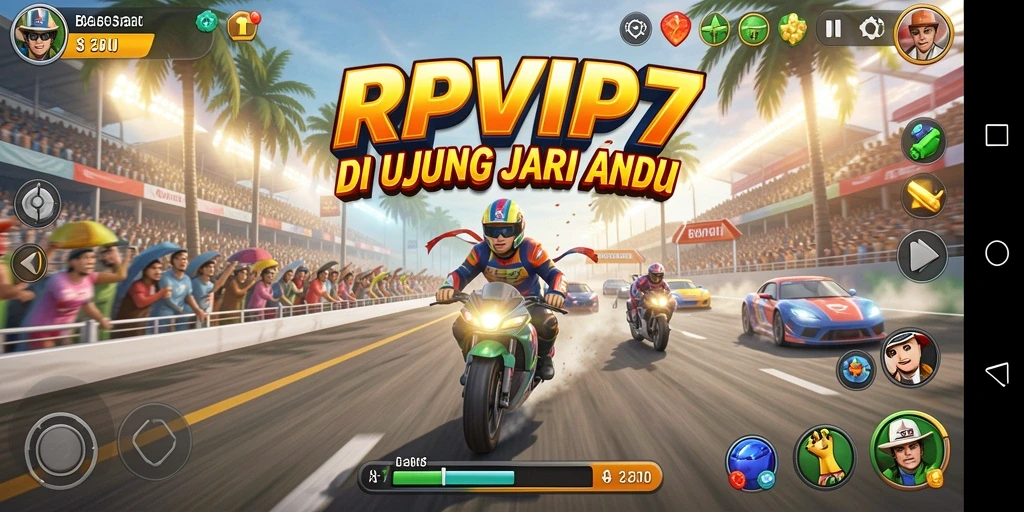 Tampilan gameplay RPVIP7 yang menyajikan aksi balapan seru.