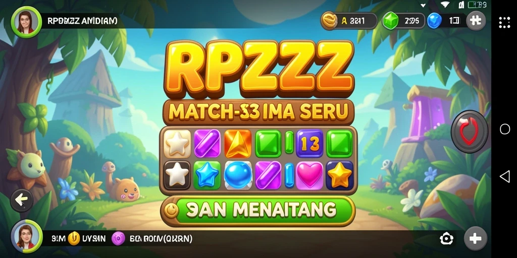 Tangkapan layar gameplay RPZZZ yang menampilkan aksi seru Match-3.