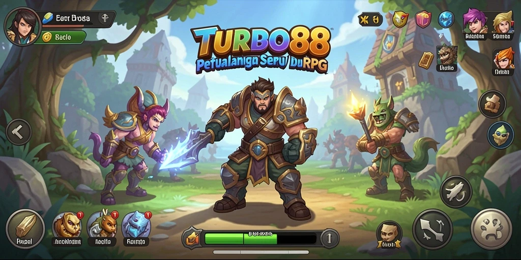 Tampilan gameplay RPG TURBO88 yang mendebarkan dan penuh aksi.