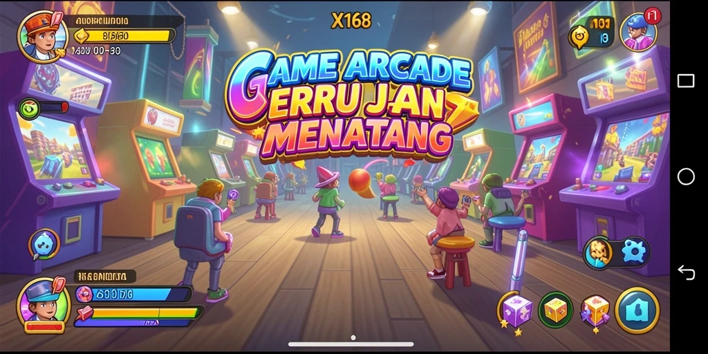 Screenshot gameplay X168 menampilkan aksi cepat dan rintangan menarik.